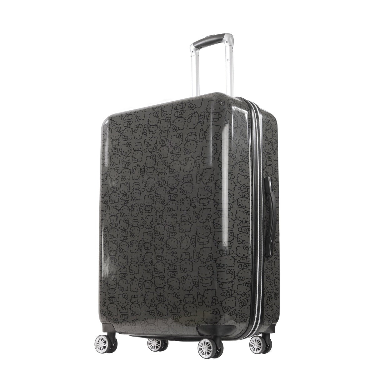 Hello_kitty_pose_printed_black_rolling_luggage_spinner_suitcase_Ful