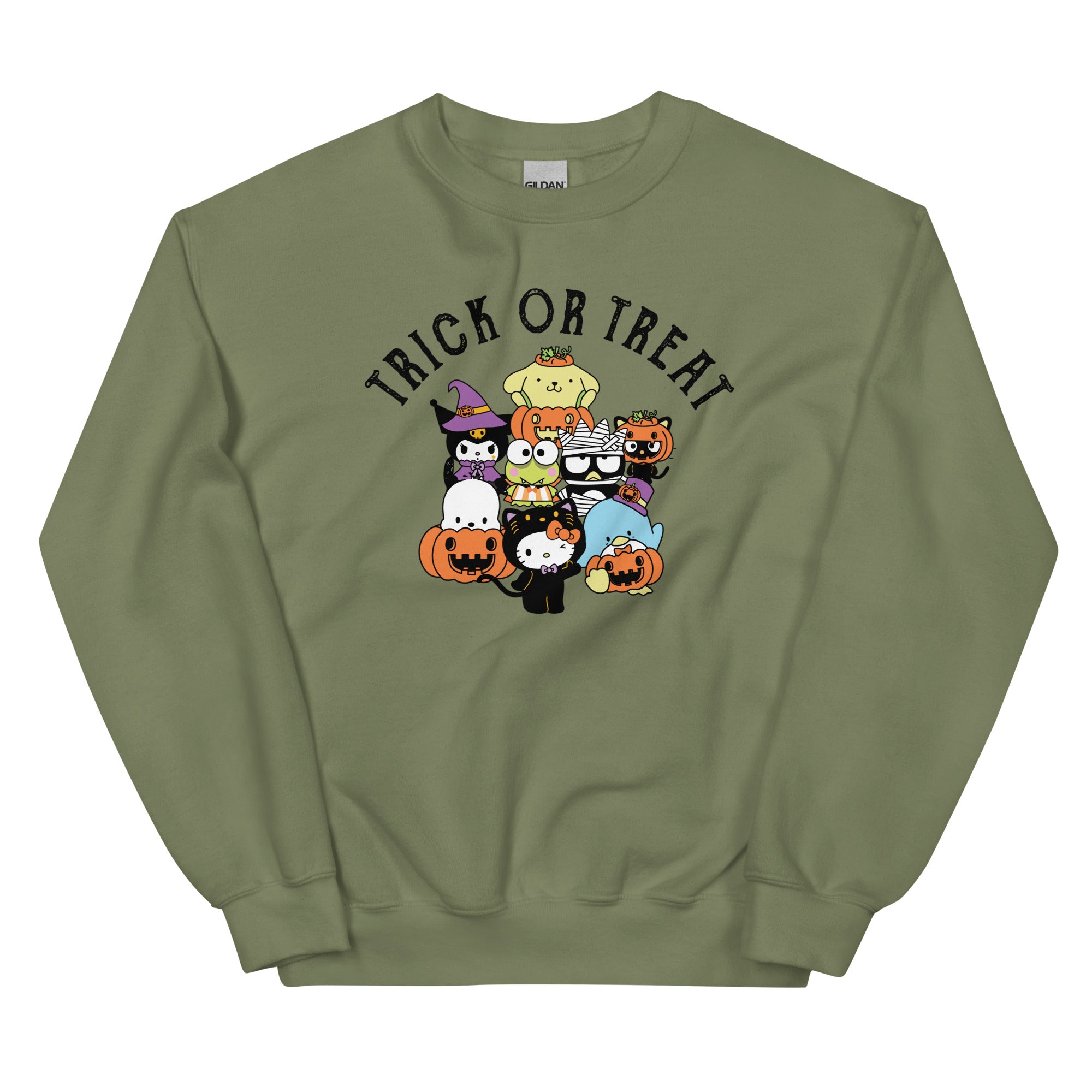 unisex-crew-neck-sweatshirt-military-green-front-67116309767bf